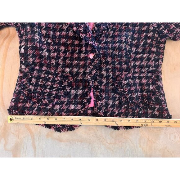 NWT Silkland Petite Tweed Jacket Women’s Large LP Pink Silk Blend Raw Hem Career - Picture 7 of 13